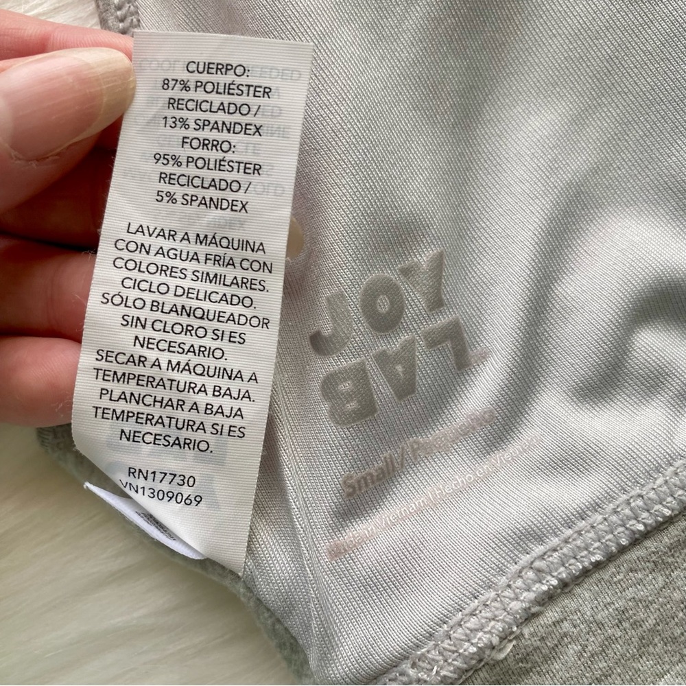 JoyLab Light Heather Gray Work Out Sports Cropped Tank Top - Picture 6 of 6